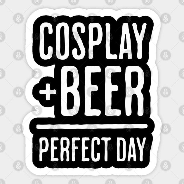 Cosplay Plus Beer Sticker by Geektastic Designs